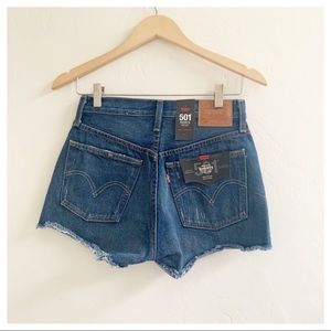 Levi’s 501 High Waisted Distressed Shorts